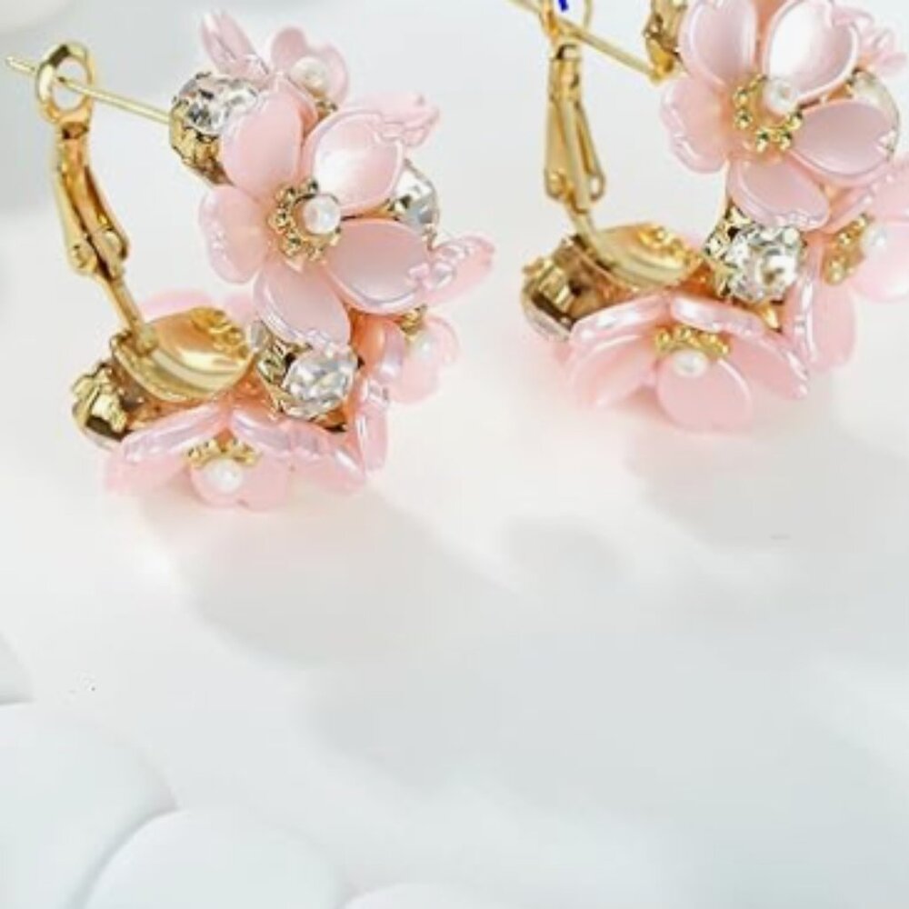 Floral Cherry Blossom Earrings - Picture 4 of 6